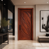 Avelune Flowing Leaf Sculpted Handcrafted Door by Timberustic — Mahogany finish