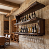 Averique Live Edge Floating Wine Shelf by Timberustic — Dark Walnut finish
