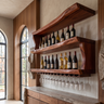 Averique Live Edge Floating Wine Shelf by Timberustic — Mahogany finish