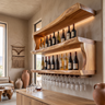 Averique Live Edge Floating Wine Shelf by Timberustic — Natural Oak finish