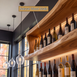 Averique Live Edge Floating Wine Shelf by Timberustic — Natural Wood Grain