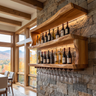 Averique Live Edge Floating Wine Shelf by Timberustic — Teak finish