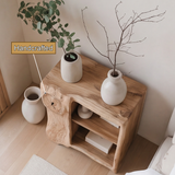 Averlo Asymmetric Open-Shelf Handcrafted Nightstand by Timberustic — handcrafted details