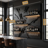 Averune Sculpted Relief-Panel Handcrafted Floating Wine Shelf by Timberustic — product dimensions