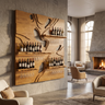 Averune Sculpted Relief-Panel Handcrafted Floating Wine Shelf by Timberustic — Teak finish