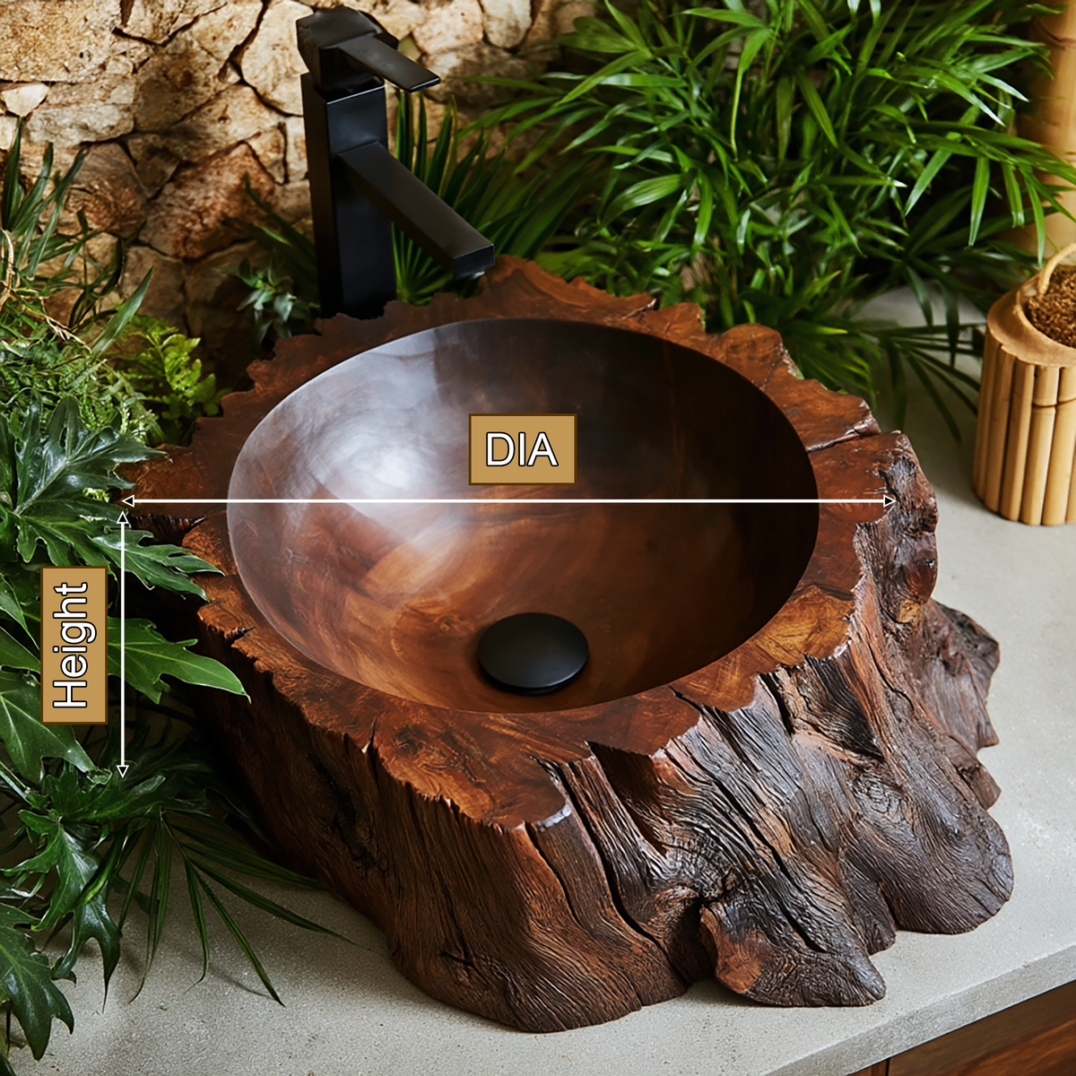 Brontara Rugged Edge Sculpted Handcrafted Vessel Sinks - Timberustic Vessel Sinks
