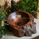 Brontara Rugged Edge Sculpted Handcrafted Vessel Sinks - Timberustic Vessel Sinks