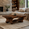 Caelora Live Edge Sculpted Coffee Table by Timberustic — Dark Walnut finish