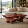Caelora Live Edge Sculpted Coffee Table by Timberustic — Mahogany finish