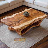 Caelora Live Edge Sculpted Coffee Table by Timberustic — solid wood detail