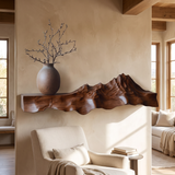 Caelridge Sculpted Topographic Mountain Handcrafted Floating Shelf Dark Walnut - Timberustic Floating Shelf