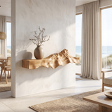 Caelridge Sculpted Topographic Mountain Handcrafted Floating Shelf Natural Oak - Timberustic Floating Shelf