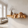 Caelridge Sculpted Topographic Mountain Handcrafted Floating Shelf Teak - Timberustic Floating Shelf