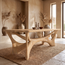 Caelvane Sculpted Branch Base Handcrafted Dining Table Natural Oak - Timberustic Dining Table
