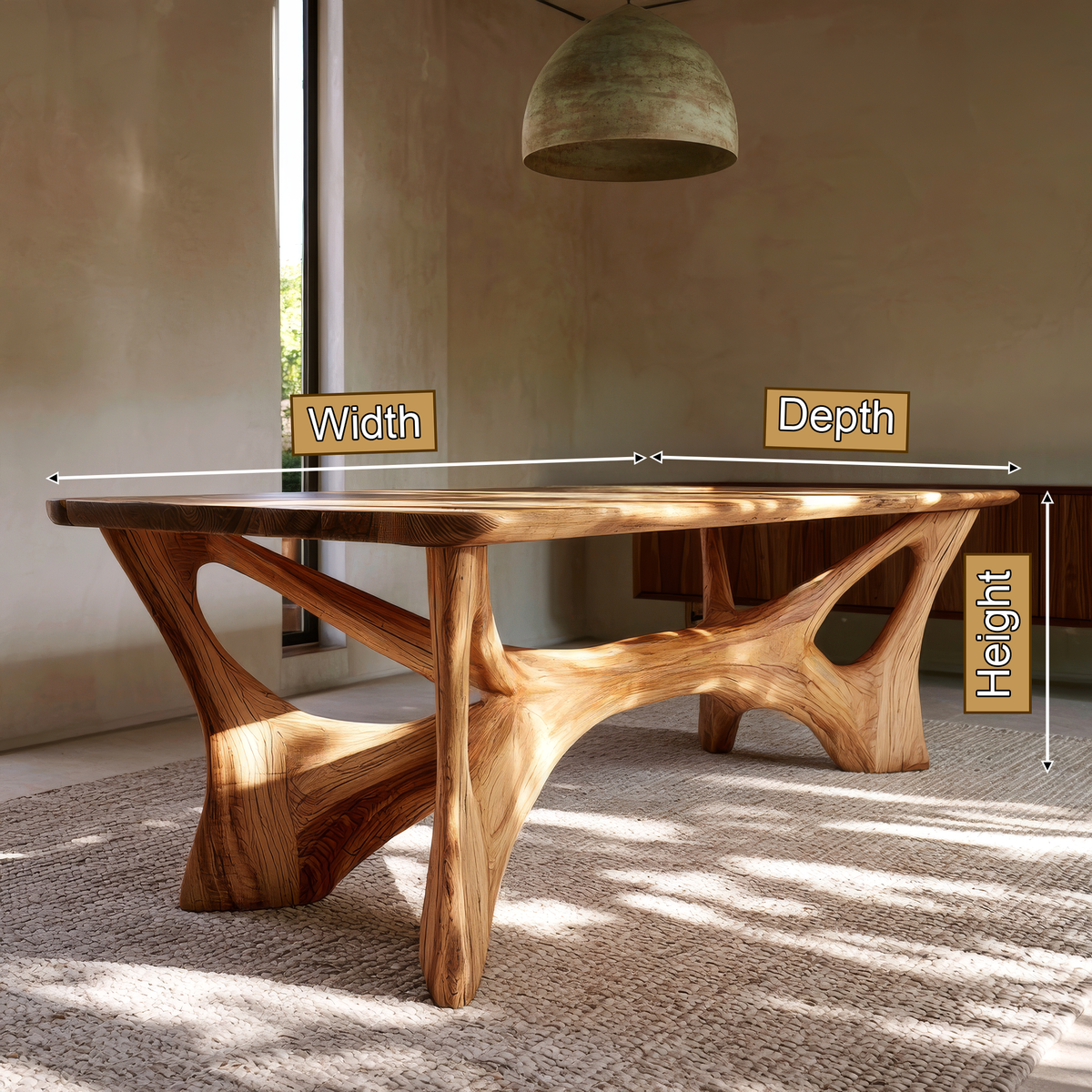 Caelvane Sculpted Branch Base Handcrafted Dining Table - Timberustic Dining Table