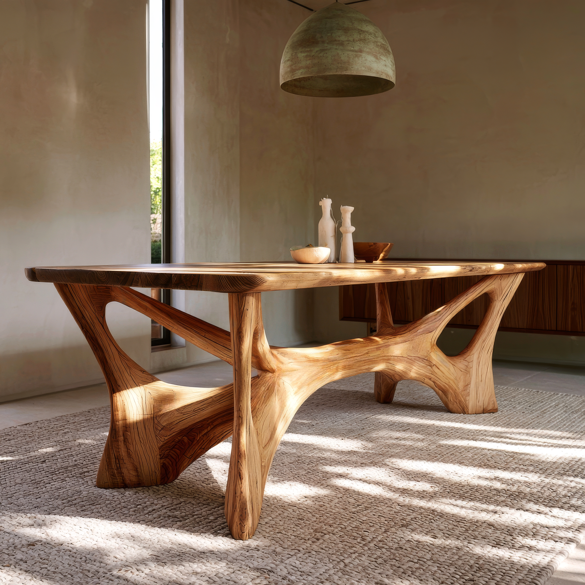 Caelvane Sculpted Branch Base Handcrafted Dining Table - Timberustic Dining Table