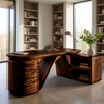 Caelvara Sculpted Arch Handcrafted Desk with Drawers Dark Walnut - Timberustic Desk With Drawers