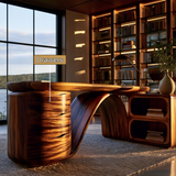 Caelvara Sculpted Arch Handcrafted Desk with Drawers - Timberustic Desk With Drawers