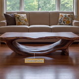 Caelvero Live Edge Sculpted Coffee Table by Timberustic — handcrafted details