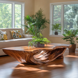 Caelvero Live Edge Sculpted Coffee Table by Timberustic — overall product view