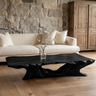 Caelvora Live Edge Sculpted Coffee Table by Timberustic — Black finish