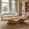 Caelvora Live Edge Sculpted Coffee Table by Timberustic — Natural Oak finish