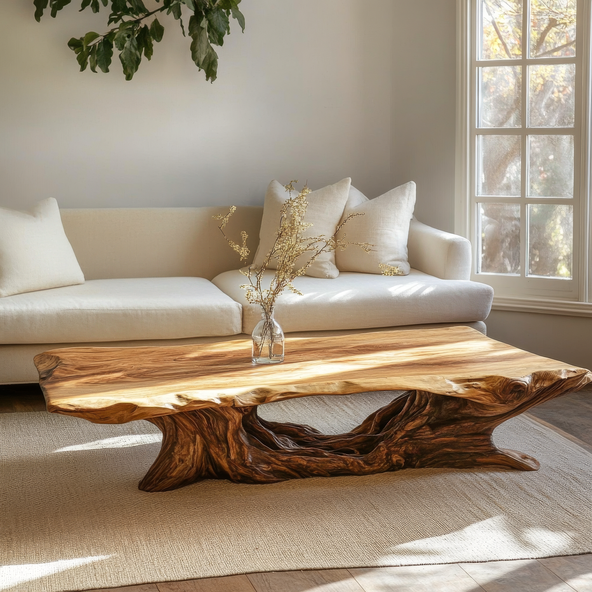 Caelvora Live Edge Sculpted Coffee Table by Timberustic — overall product view