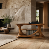 Caevorin Flowing Sculpted Handcrafted Record Player Stand With Storage Brown - Timberustic Record Player Stand With Storage