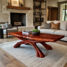 Caldrava Live Edge Sculpted Coffee Table by Timberustic — Mahogany finish
