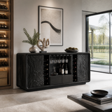 Calvessa Solid Wood Handcrafted Wine Cabinet by Timberustic — Black finish