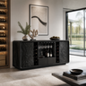 Calvessa Solid Wood Handcrafted Wine Cabinet by Timberustic — Black finish