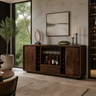 Calvessa Solid Wood Handcrafted Wine Cabinet by Timberustic — Dark Walnut finish