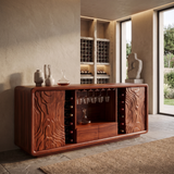 Calvessa Solid Wood Handcrafted Wine Cabinet by Timberustic — Mahogany finish
