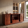 Calvessa Solid Wood Handcrafted Wine Cabinet by Timberustic — Mahogany finish