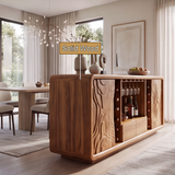 Calvessa Solid Wood Handcrafted Wine Cabinet by Timberustic — solid wood detail