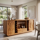 Calvessa Solid Wood Handcrafted Wine Cabinet by Timberustic — overall product view