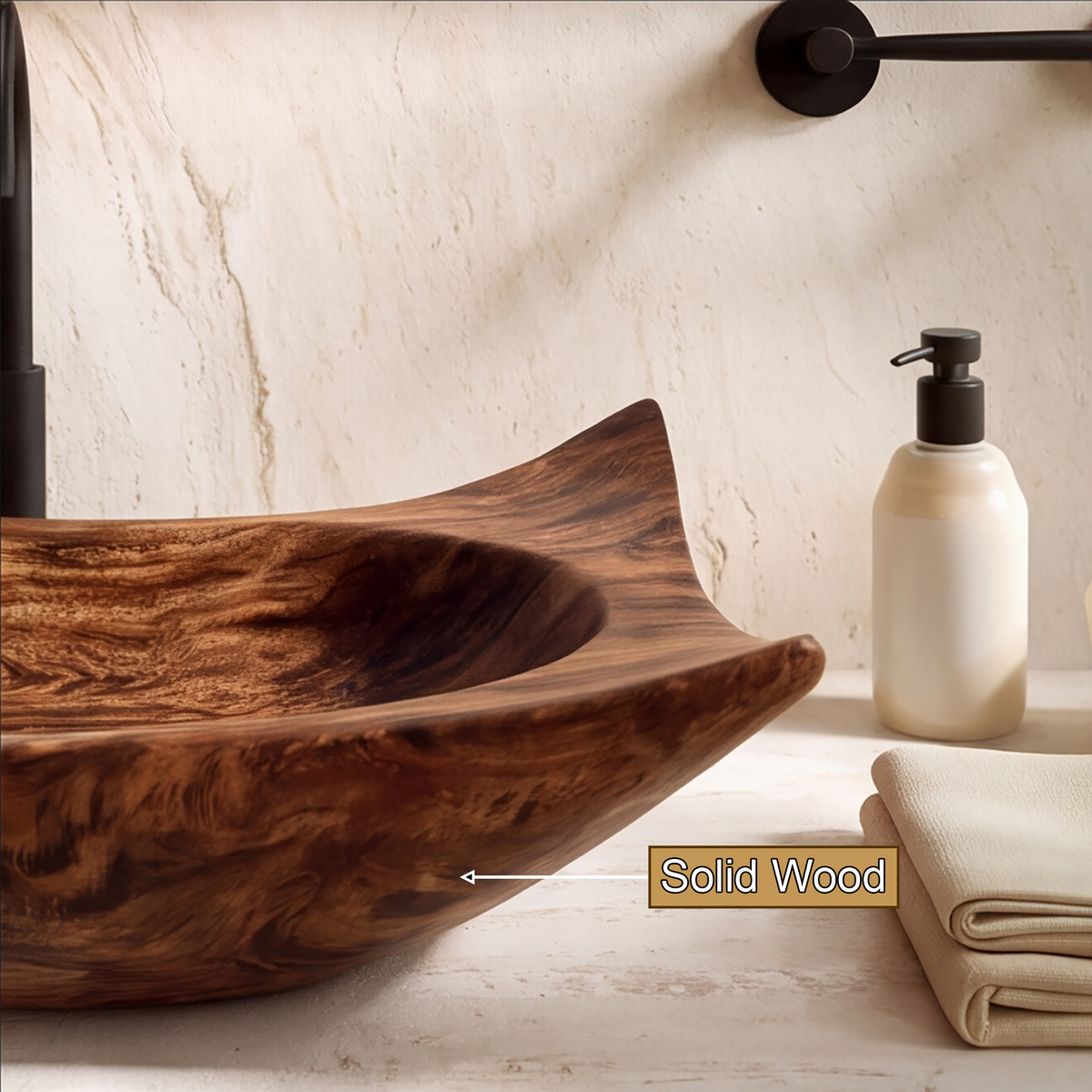 Calyra Raised-Corner Sculpted Handcrafted Vessel Sinks - Timberustic Vessel Sinks