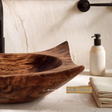 Calyra Raised-Corner Sculpted Handcrafted Vessel Sinks - Timberustic Vessel Sinks