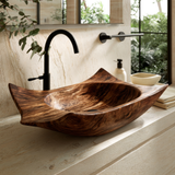 Calyra Raised-Corner Sculpted Handcrafted Vessel Sinks - Timberustic Vessel Sinks