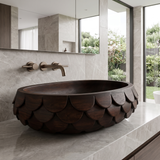 Calythra Layered Petal Handcrafted Vessel Sinks Dark Walnut - Timberustic Vessel Sinks