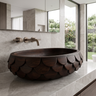 Calythra Layered Petal Handcrafted Vessel Sinks Dark Walnut - Timberustic Vessel Sinks
