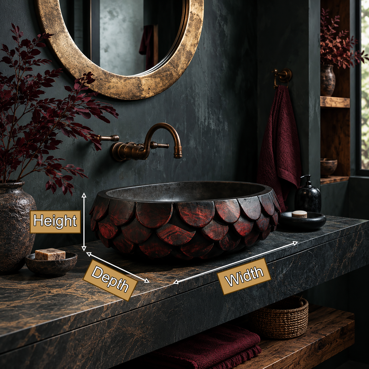 Calythra Layered Petal Handcrafted Vessel Sinks - Timberustic Vessel Sinks