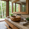 Calythra Layered Petal Handcrafted Vessel Sinks Teak - Timberustic Vessel Sinks