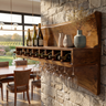 Caskora Live Edge Floating Wine Shelf by Timberustic — Brown finish