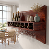 Caskora Live Edge Floating Wine Shelf by Timberustic — Mahogany finish