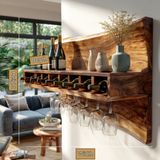 Caskora Live Edge Floating Wine Shelf by Timberustic — Size