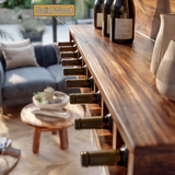 Caskora Live Edge Floating Wine Shelf by Timberustic — Solid Wood