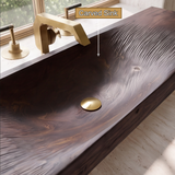 Caveren Sculpted Trough Handcrafted Floating Bathroom Vanity with Integrated Sink by Timberustic — product detail view 4
