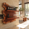 Cavoren Live Edge Handcrafted Floating Wine Shelf by Timberustic — Mahogany finish