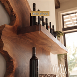 Cavoren Live Edge Handcrafted Floating Wine Shelf by Timberustic — solid wood detail